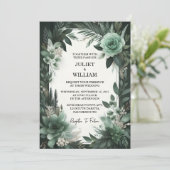 フォレスト自然ガーデンプラントダークグリーン結婚ズ 招待状 (スタンド正面)