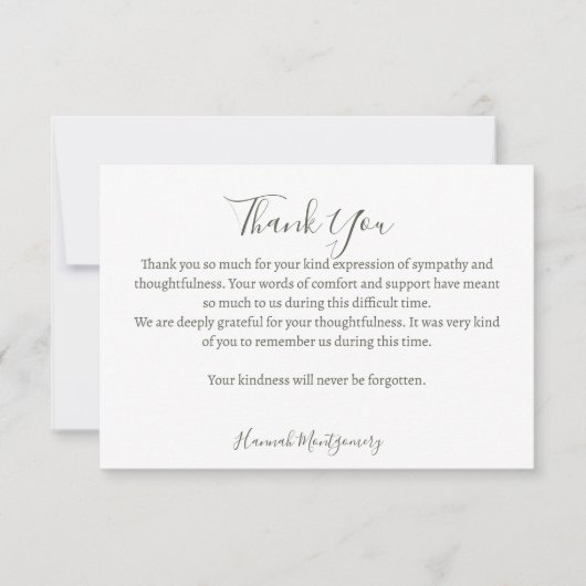 フォレスト葬儀悔やみや弔慰サンキューカード ノートカード (正面)