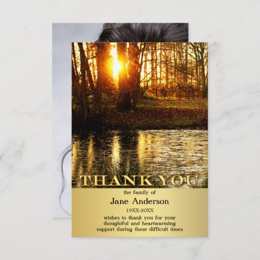 フォレスト記念悔やみや弔慰写真ありがとう サンキューカード (正面/裏面)