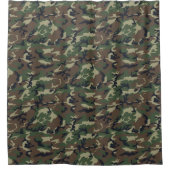 フォレスト迷彩柄キャビンインザウッズ迷彩柄ボーイスバスルーム シャワーカーテン (正面)