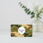 フォレスト迷彩柄 – 完全にカスタマイズおよびはっきりしたデザイン 名刺 (スタンド正面)