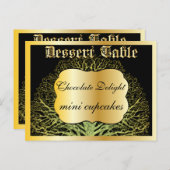 フォレスト金ゴールドデザートまたはキャンディビュッフェテーブルカード ポストカード (正面/裏面)