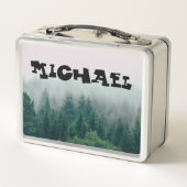 フォレスト鹿素朴カントリーパーソナライズされたメタルランチ メタルランチボックス (裏面)