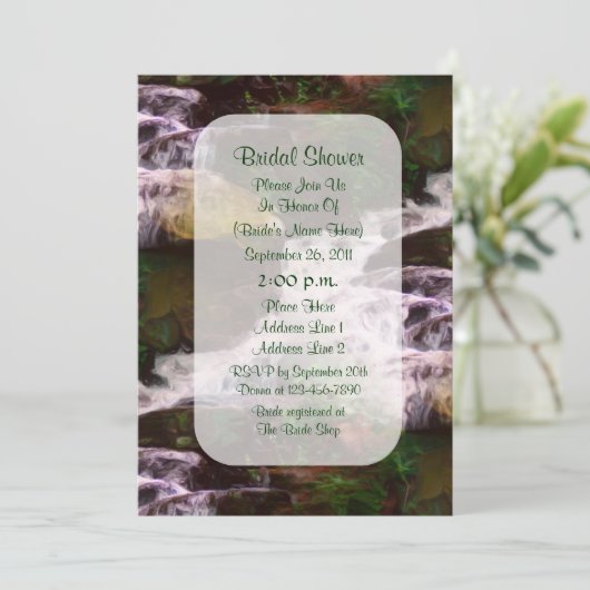 フォレスト·ウォータ絵画ーフォールズ·ブライダルシャワー招待状 招待状 (スタンド正面)