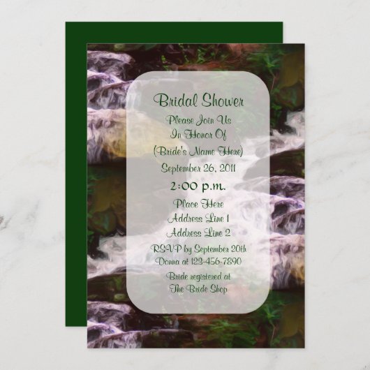 フォレスト·ウォータ絵画ーフォールズ·ブライダルシャワー招待状 招待状 (正面/裏面)