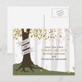 フォレスト/ウッドランド秋日付はがきを保存 案内ポストカード (正面/裏面)