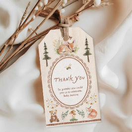 フォレスト ウッドランド ベイビー シャワー サンクス ギフトタグ
