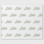 フォレスト・グリーン・メリー・クリスマス・スクリプト・ギフト ラッピングペーパー (フラット)