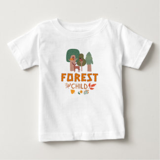 フォレスト チャイルド ツリー 鹿 ベビーTシャツ