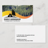 フォレスト |テントと木のキャンピングロゴ 名刺 (正面/裏面)