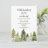 フォレスト·パイン·ツリー·クリスマス·ベビー·シャワーの招待 招待状 (スタンド正面)