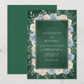 フォレスト・ペリウィンクルリースの結婚式 招待状 (正面/裏面)