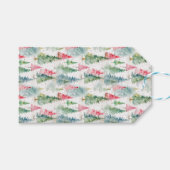 フォレスト、レッドグリーンパインツリーズホリデー ギフトタグ (正面(横))