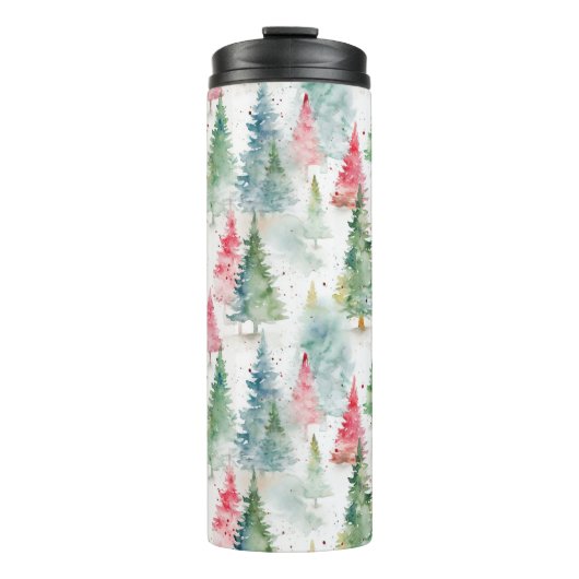 フォレスト、レッドグリーンパインツリーズホリデー タンブラー (正面)