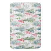 フォレスト、レッドグリーンパインツリーズホリデー バスマット (正面縦)