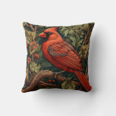 フォレスト（鳥）ショウジョウコウカンチョウウィリアム・モリススタイル クッション (裏面)