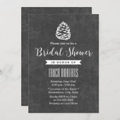 フォレス素朴トパインコーンシャルボードブライダルシャワー 招待状 (正面/裏面)