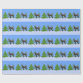 フォレス飾ト・ハウンドの木 – 暗 ラッピングペーパー (フラット)