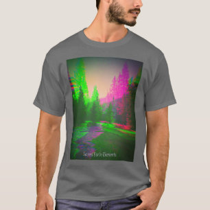 フォレトリップ(幻覚体験)のようなスサイケデリック自然マウンテンストリームH Tシャツ