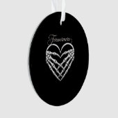 フォレバーモアのスケルトン手ハートゴシックのロマンス オーナメント (正面)