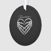 フォレバーモアのスケルトン手ハートゴシックのロマンス オーナメント (正面)