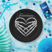 フォレバーモアのスケルトン手ハートゴシックのロマンス ペーパープレート (パーティー)