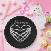 フォレバーモアのスケルトン手ハートゴシックのロマンス ペーパープレート (パーティー)