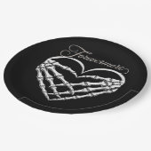 フォレバーモアのスケルトン手ハートゴシックのロマンス ペーパープレート (アングル)