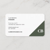 フォレモダンスタイリッシュストグリーンモノグラム 名刺 (裏面)