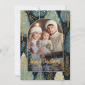 フォレモダンストカスタムクリスマス写真アーチ シーズンカード (正面)