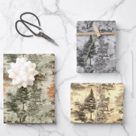 フォレモダンスト狩りグリーントイレデジュイパターン ラッピングペーパーシート