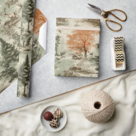 フォレモダンスト狩りグリーントイレデジュイパターン ラッピングペーパー