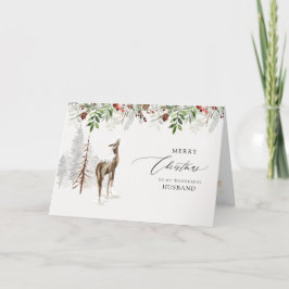 フォレモダンスト雪キャビンの夫のクリスマス シーズンカード