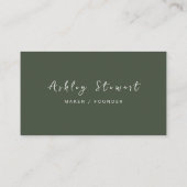 フォレモダンミニマルストグリーンプロフェッショナルQrコード 名刺 (裏面)