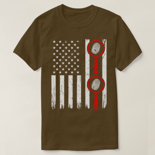 フォレンジックサイエンスUSAフラグ法医学者 Tシャツ (デザイン正面)