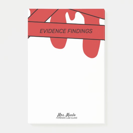 フォレンジックラボクラスの血液スクリプト名 ポストイット (正面)