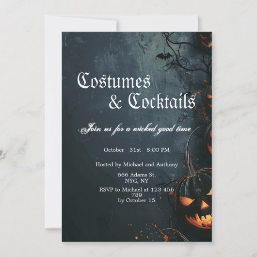 フォレ不気味ストとカボチャのハロウィーン 招待状 (正面)