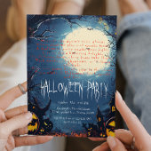 フォレ不気味ストとカボチャのブルーハロウィーン 招待状