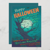 フォレ不気味幽霊のよく出るストハロウィーン誕生日 招待状 (正面/裏面)