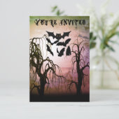 フォレ幽霊のよく出るスト10代のハローウィンパーティ招待状 セーブザデート (スタンド正面)