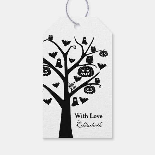 フォレ幽霊のよく出るスト、ハロウィーンギフトラベル ギフトタグ (裏面)
