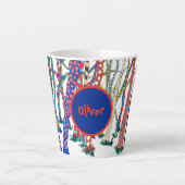 フォレ熱狂するストカラフルおもしろい カフェラテマグ (正面)