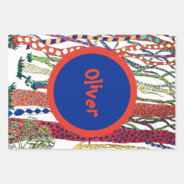 フォレ熱狂するストカラフルおもしろい ラッピングペーパーシート