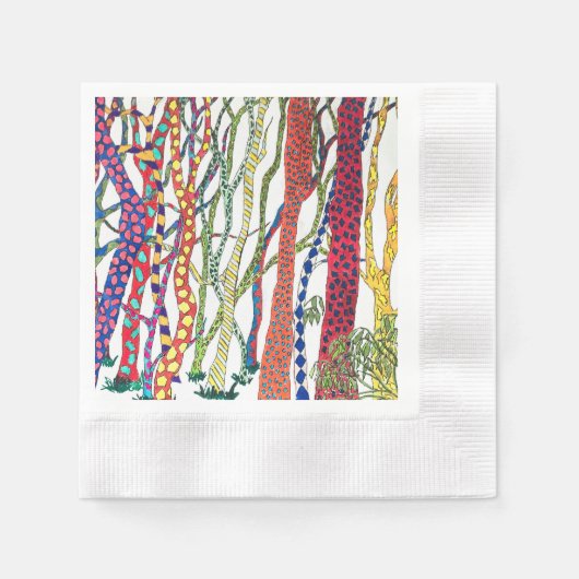 フォレ熱狂するスト幸せカラフル 縁ありカクテルナプキン (正面)
