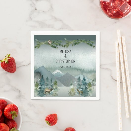 フォレ疑問に思スパーソナライズされた素朴のナプキン スタンダードカクテルナプキン (インサイチュ)