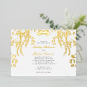 フォレ素朴スエレガント結婚シンプルの金の箔 箔招待状 (立ち正面)
