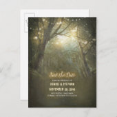 フォレ素朴ストのライトストリングの保存日 案内ポストカード (正面/裏面)