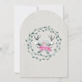 フォレ素朴ストガーランドアントラーバーンウッド結婚ズ 招待状 (裏面)