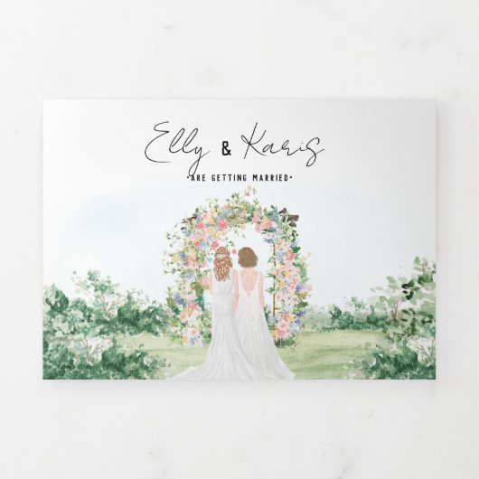 フォレ素朴ストグランプ結婚の3倍招待状 三つ折り招待状 (カバー)