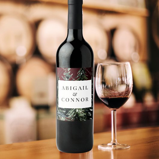 フォレ素朴ストタータンチェック格子赤黒緑白 ワインラベル